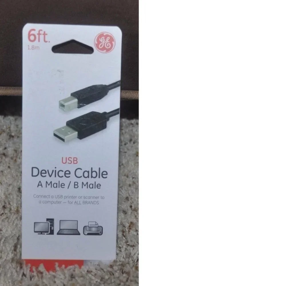 USB Cord 6 Ft Printer Scanner Cable A To B Type Male